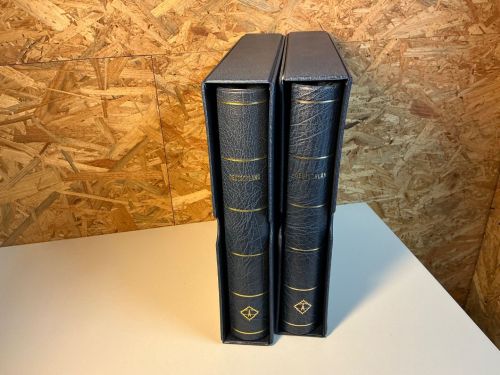 2 Leuchtturm Klemmbinder mit Schuber blau