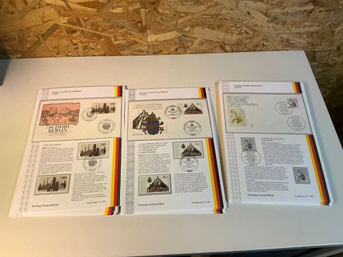 Bund Jahrgang 1987 Ersttagssammelblätter (x+o+FDC) komplett