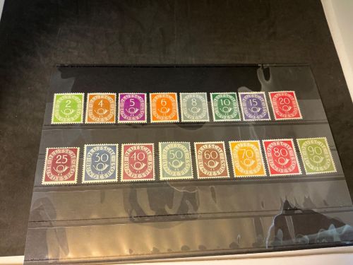 Bund Michel 123-138 sauber entfalzt, ab 131 erhöht gep. Schlegel