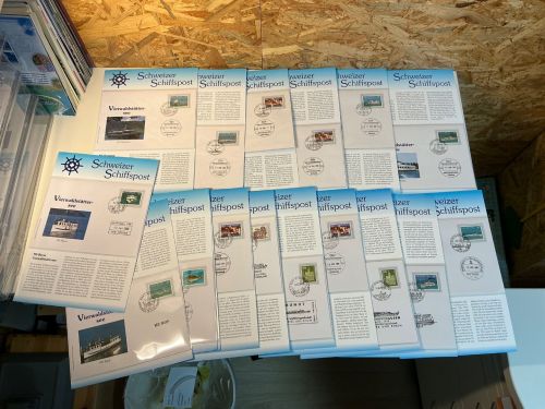 Schweiz 18 Schiffspost-Stempel aus Abo