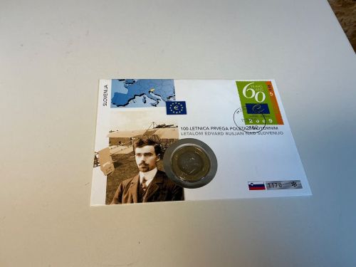 Slowenien 3€ Numisbrief 100 Jahre Motorflug