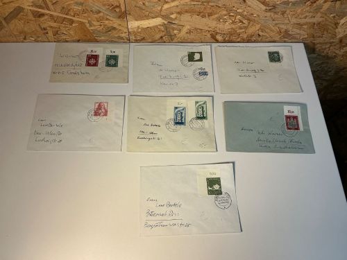 Bund Ecken Eckrandstücke auf FDC 50er Jahre