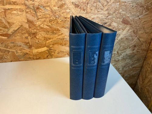 3 Lindner Ringbinder klein blau für ETB / Postkarten