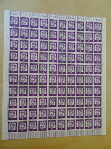 Bund 349y Bogen postfrisch Druckerzeichen 5