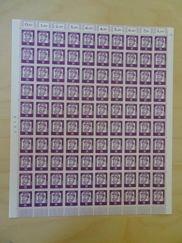 Bund 349x Bogen postfrisch mit Druckerzeichen 12