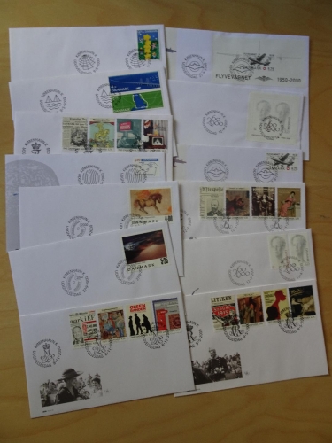 Dänemark Jahrgang 2000 FDC ohne Dauermarken komplett