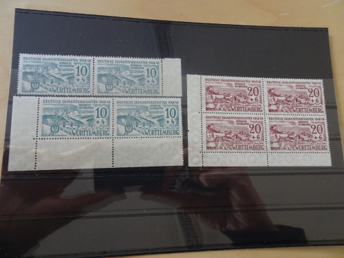Würtemberg 38-39 postfrisch 4 Sätze u.a. Eckrand
