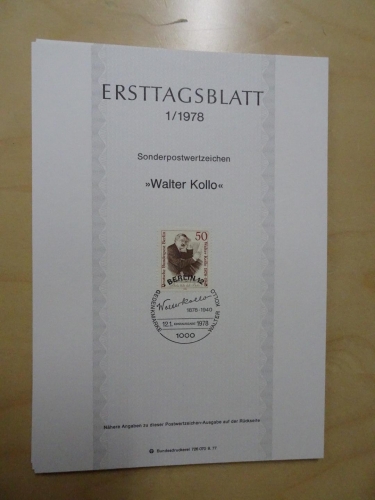 Berlin ETB Ersttagsblätter Jahrgang 1978 komplett