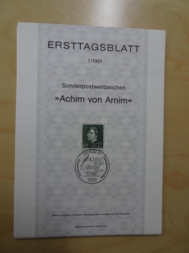 Berlin ETB Ersttagsblätter Jahrgang 1981 komplett