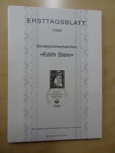 Bund ETB Ersttagsblätter Jahrgang 1983 komplett