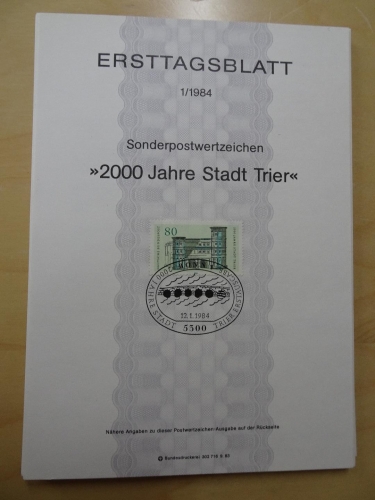 Bund ETB Ersttagsblätter Jahrgang 1984 komplett