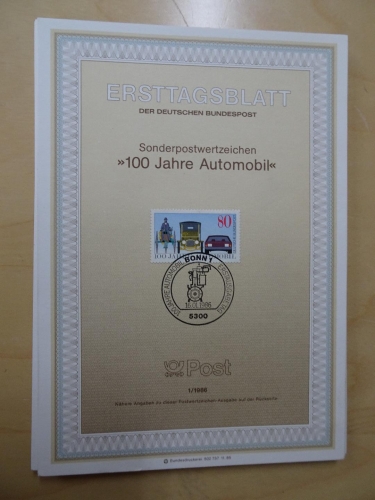 Bund ETB Ersttagsblätter Jahrgang 1986 komplett