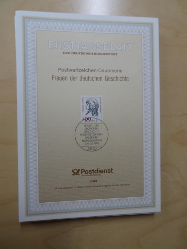 Bund ETB Ersttagsblätter Jahrgang 1992 komplett