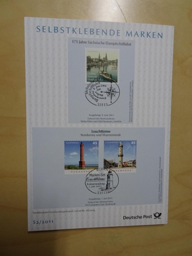 Bund ETB Ersttagsblätter Jahrgang 2011 komplett