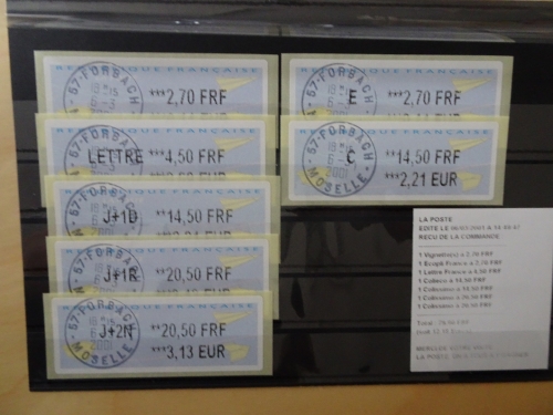 Frankreich ATM 18e ZS1 Satz gestempelt