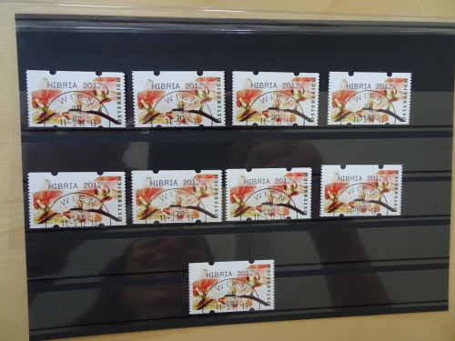 Österreich ATM 24.4 Eindruck Hibria 9 Werte gestempelt