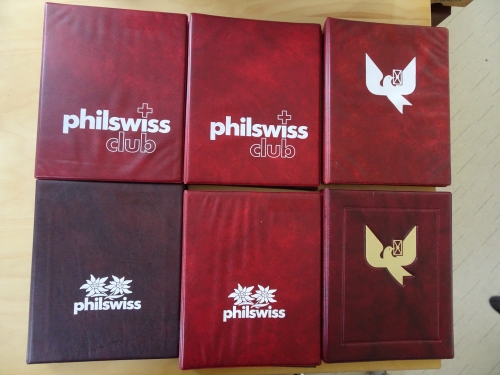 6 Philswiss Alben rot mit über 120 Hüllen