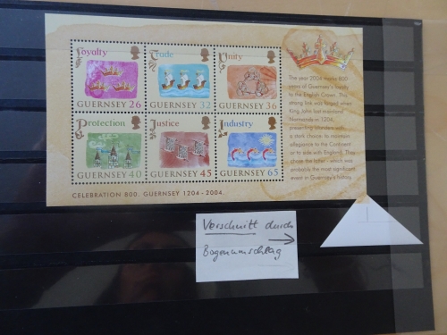 Guernsey Block 37 Verschnitt durch Bogenumschlag