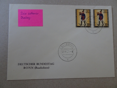 Berlin 176 Postillion FDC Umschlag Deutscher Bundestag Bonn