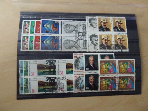 Berlin Jahrgang 1972 Viererblock gestempelt/postfrisch fast komplett