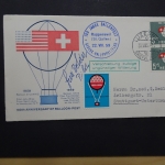 Schweiz 100 Jahre Ballonpost 1959 + Unterschrift Dolder