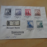 Österrich Michel 591-596 Baumeister auf Satzbrief