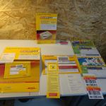 Päckchenmarken + andere Labels / Umschläge Lot Deutsche Post