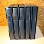 5 Lindner Binder blau mit Schuber leer