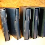 5 Lindner Binder blau mit Schuber leer