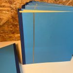 5 Schaubek Schraubdecken hellblau leicht fleckig