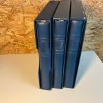 3 Lindner Binder blau mit Schuber leer