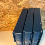 3 Lindner Binder blau mit Schuber leer