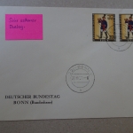 Berlin 176 Postillion FDC Umschlag Deutscher Bundestag Bonn
