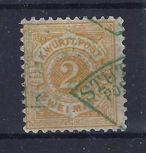 C) Württemberg Mi 50 ° mit blauem Fächerst. Stuttgart, ME 400€