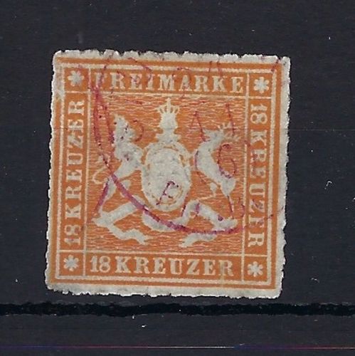 C) Württemberg Mi 34 ° gepr. Pfenninger, ME 1.000€