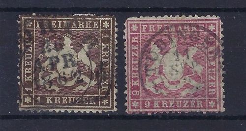 C) Württemberg Mi 16 yb ° + 19 yb °, ME 740€