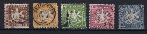 C) Württemberg Mi 16-20 y °, 20 signiert Pfenninger, ME 3.360€