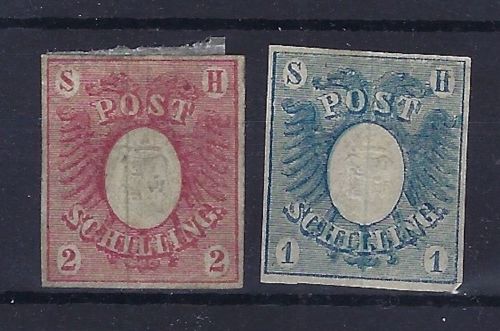 C) Schleswig-Holstein Mi 1-2 (*) ohne Gummi, ME 550€