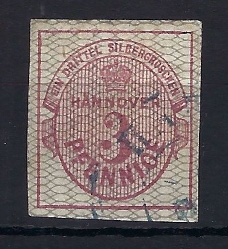 C) Hannover Mi 8 b ° vollrandig, geprüft Pfenninger, ME 450€