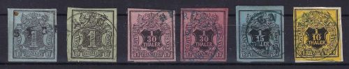 C) Hannover Mi 1-5 ° (mit 3a/b) meist voll- breitrandig, ME 375€