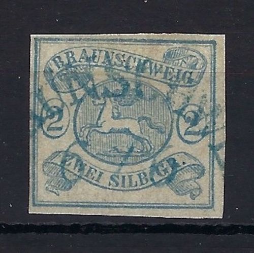 C) Braunschweig Mi 3 ° vollrandig, Textbogenstempel Braunschweig