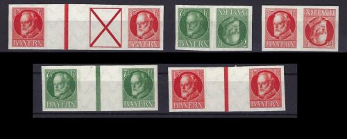 C) Bayern Zusammendrucke, kleine postfrische Zusammenstellung