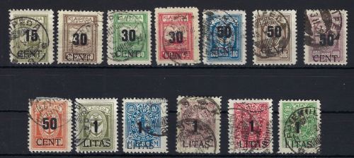 Memel / Klaipeda Mi 193-205 ° teils gepr. Dr. Petersen BPP, ME 450€