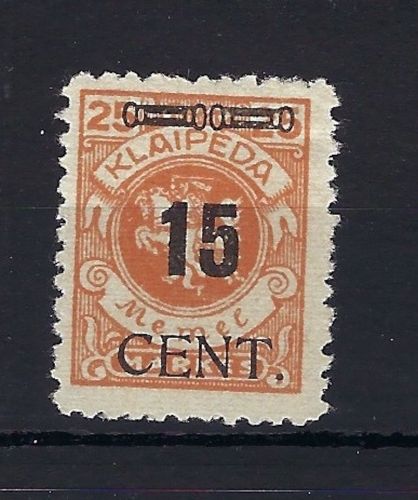 Memel /Klaipeda Mi 190 * mit Falzrest, gepr. Dr. Petersen BPP, ME 200€