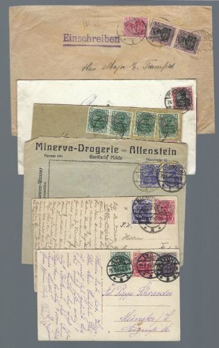 Oberschlesien 6 belege / Ansichtskarten EF / MeF / MiF