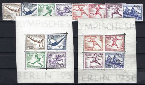 DR Mi 624-631 **, 2 Garnituren aus Block 5-6, Einzelmarken+Herzstücke