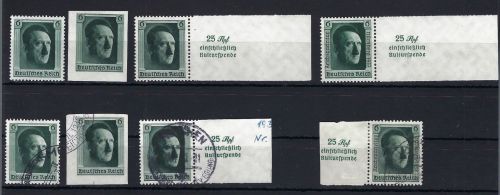 DR Mi 646-648, 650 ** + °, Blockmarken aus Block 7-9, 11, ME 78€