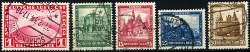 C) DR Mi 455, 459-462 ° teils geprüft Schlegel BPP, ME 185€