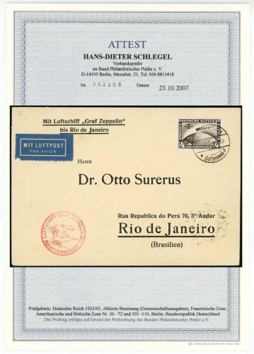 C) DR Mi 439 X m. rotem Sonderbestätigungsstempel, FA BPP, ME 500€