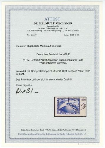 C) DR Mi 438 X ° Briefstück einwandfrei, FA Oechsner BPP, ME 500€